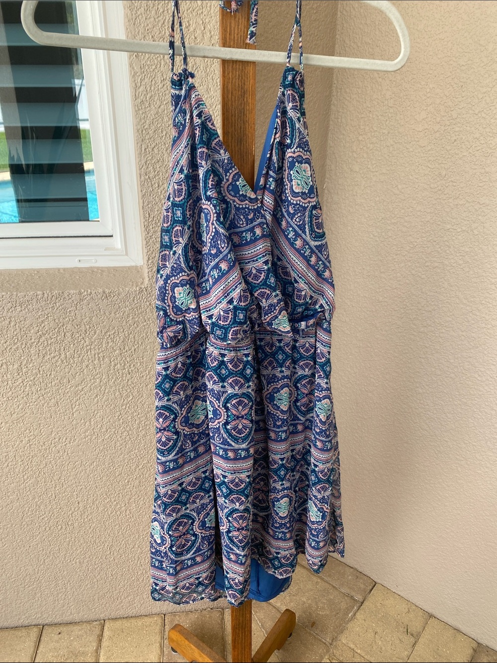 Charlotte Russe Blue Paisley Mini Dress